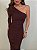 Vestido Midi Drapeado Alouette Marrom - Imagem 6