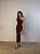 Vestido Midi Drapeado Alouette Vermelho Bordô - Imagem 1