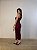 Vestido Midi Drapeado Alouette Vermelho Bordô - Imagem 5