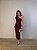 Vestido Midi Drapeado Alouette Vermelho Bordô - Imagem 6