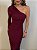 Vestido Midi Drapeado Alouette Vermelho Bordô - Imagem 2