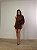 Vestido Curto Drapeado Bellizzi Marrom - Imagem 1