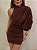 Vestido Curto Drapeado Bellizzi Marrom - Imagem 4