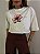 T-shirt Cropped Flor Venettia Off White - Imagem 1