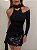 Blusa Assimétrica Recortes Solenna Preta - Imagem 1