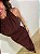 Vestido Midi Drapeado Alba Marrom - Imagem 5