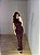 Vestido Midi Drapeado Alba Marrom - Imagem 1