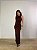 Vestido Midi Drapeado Alba Marrom - Imagem 6
