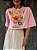 T-shirt Cropped Flor Louise Rosa - Imagem 1