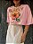 T-shirt Cropped Flor Louise Rosa - Imagem 5