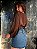 Camisa Cetim Claire Marrom - Imagem 7