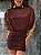 Vestido Curto Tule Valentina Marrom - Imagem 2