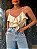 Cropped Babado Celeste Bege Claro - Imagem 1