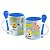 Caneca De Cerâmica Interior Azul Com Colher Bob Esponja #1 - Imagem 2