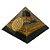 ORGONITE PIRAMIDE QUÉOPS PIRITA E TURMALINA NEGRA com FLOR DA VIDA - 10cm base x 8cm altura - Imagem 1