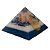 ORGONITE PIRAMIDE QUÉOPS LÁPIS LAZULI com FLOR DA VIDA  - 10cm base x 8cm altura - Imagem 1