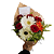 Buquê Rústico de 5 gerberas com 5 rosas vermelhas - Imagem 1