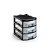 GAVETEIRO RETANG C/3 PRETO - Imagem 2