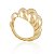 Anel dourado intuê ondulado banhado a ouro 18k - Imagem 1