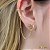 Brinco Ear Line Coração Zircônia Colorida Banhado a Ouro 18k - Imagem 1