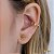 Brinco Intuê Ear Cuff Coração Zirconias Coloridas Banhado a Ouro 18k - Imagem 1