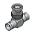 ADAPTADOR BNC 50 OHMS (T) DUAS FEMEAS UM MACHO LA-6 -AC138 - Imagem 1