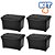 Kit 04 Caixas Organizadora Container 95 Litros Black - Imagem 1