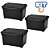 Kit 03 Caixas Organizadoras Container 95 Litros Black - Imagem 1
