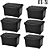 Kit 06 Caixas Organizadora Container 25 Litros Black - Imagem 1