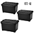 Kit 03 Caixas Organizadora Container 45 Litros Black - Imagem 1