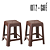 Kit 02 Banquetas Cor Coffee - Cozinha, Bar, Jardim, Resistentes - Imagem 1