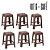 Kit 06 Banquetas Cor Coffee - Cozinha, Bar, Jardim, Resistentes - Imagem 1