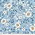 Tecido Tricoline Margarida fundo Azul - Peripan - 50 x 150 cm - Imagem 2