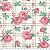 Tecido Tricoline Xadrez e Flores Rosa - Peripan - 50 x 150 cm - Imagem 2