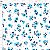 Tecido Tricoline Mini Floral Arabella Azul - Peripan - 50 x 150 cm - Imagem 2