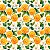 Tecido Tricoline Laranjas e Flores - Peripan - 50 x 150 cm - Imagem 1