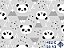 Tecido Tricoline Urso Panda Fundo Cinza - Ibirapuera - 50 x 150 cm - Imagem 2