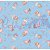Tecido Tricoline Mini Bailarinas Rosa fundo Azul - Tecidos Caldeira - 50 x 150 cm - Imagem 1