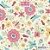 Tecido Tricoline Borboletas e Flores fundo Creme - Eva e Eva - 50 x 150 cm - Imagem 1