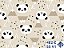 Tecido Tricoline Urso Panda Fundo Bege - Ibirapuera - 50 x 150 cm - Imagem 1