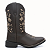 Bota Texana Feminina Bico Quadrado Flor Bege - Imagem 3