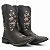 Bota Texana Feminina Bico Quadrado Flor Bege - Imagem 4