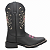 Bota Texana Feminina Country Bico Quadrado Cruz Rosa BK - BNF - Imagem 3