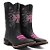 Bota Texana Feminina Country Bico Quadrado Cruz Rosa BK - BNF - Imagem 4