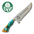 Faca Picanheira Artesanal de Churrasco do Palmeiras  10" Aço inox 420c 4mm Espessura Cabo Madeira nobre e Resina - Personalizada - Imagem 1