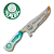 Faca Picanheira Artesanal de Churrasco do Palmeiras  10" Aço inox 420c 4mm Espessura Cabo Madeira nobre e Resina - Personalizada - Imagem 1