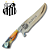 Faca Picanheira Artesanal de Churrasco do Santos  10" Aço inox 420c 4mm Espessura Cabo Madeira nobre e Resina - Personalizada - Imagem 1