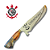 Faca Picanheira Artesanal de Churrasco do Corinthians  10" Aço inox 420c 4mm Espessura Cabo Madeira nobre e Resina - Personalizada - Imagem 1