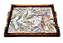3096PML-149 - Bandeja de Azulejos com Pés/ Alças de Metal - Folhagem Nude - Imagem 2