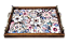 3096PML-148 - Bandeja de Azulejos com Pés/ Alças de Metal - Estampada Flores - Imagem 2